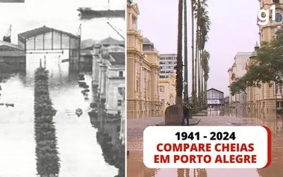 Prefeitura, aeroporto, rodoviária, estádios do Grêmio e do Inter; veja o antes e depois de Porto Alegre após inundação histórica